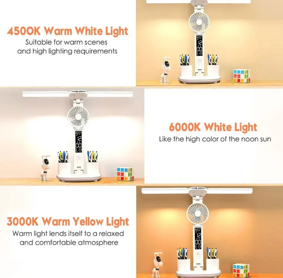 Lampe de Bureau Multifonctionnelle avec Ventilateur
