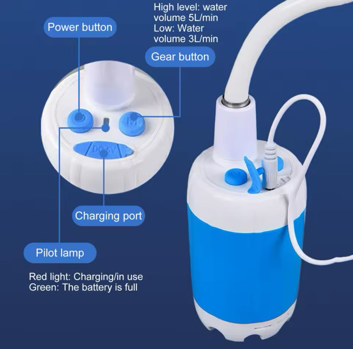 Pompe de douche Portable