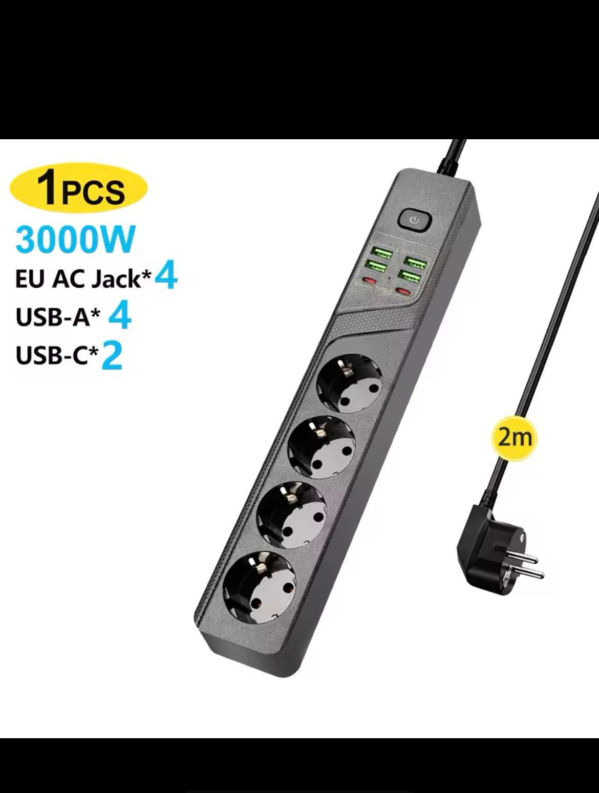 Multiprise 4USB -2Type C- 4 prises AC EU