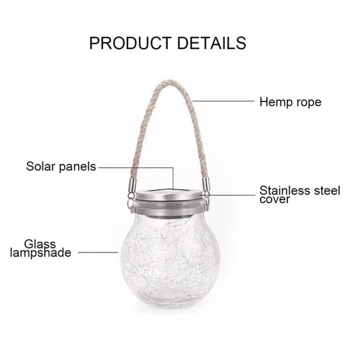 Lampe Solaire Boule Lumière Blanche