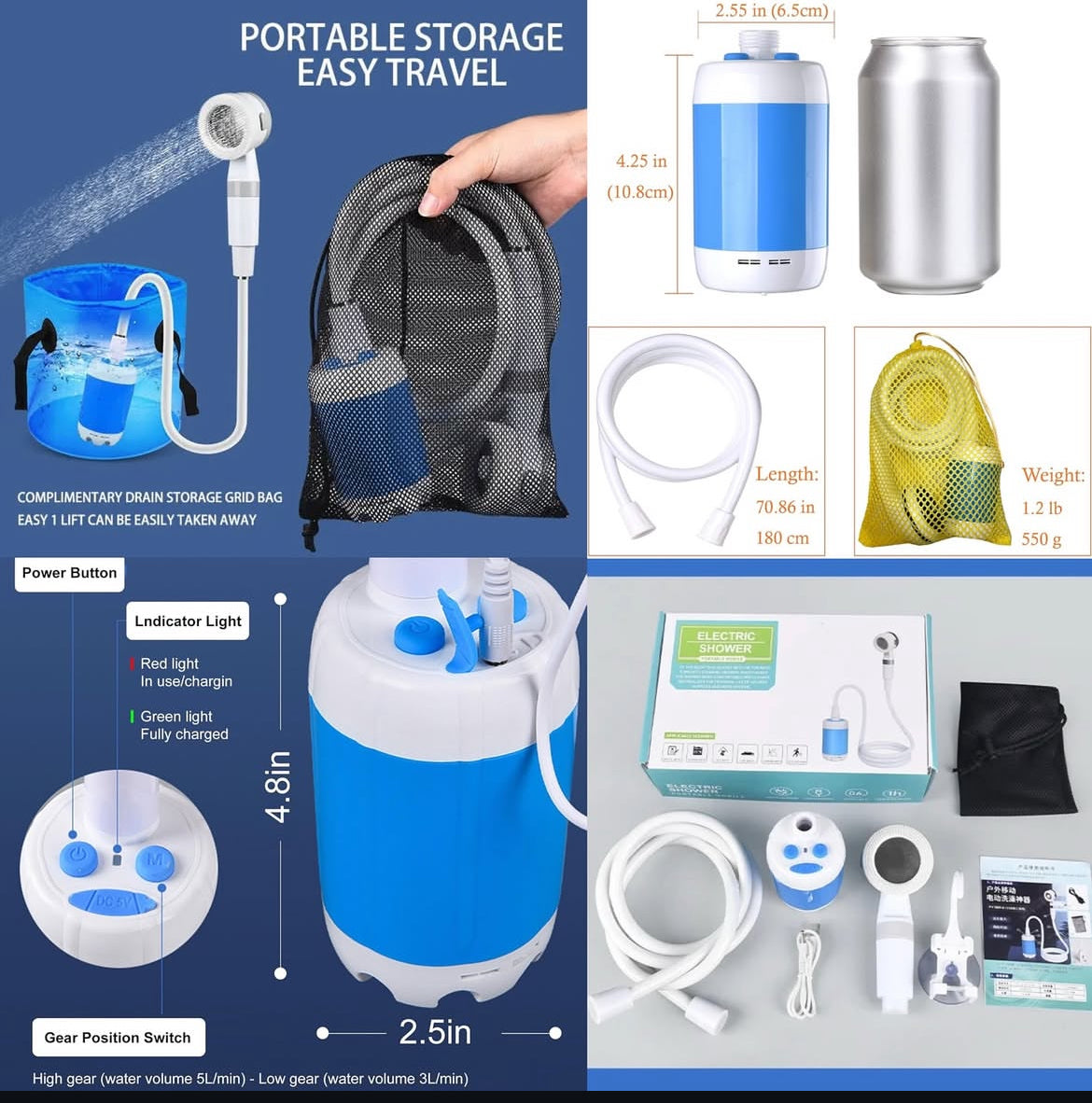 Pompe de douche Portable