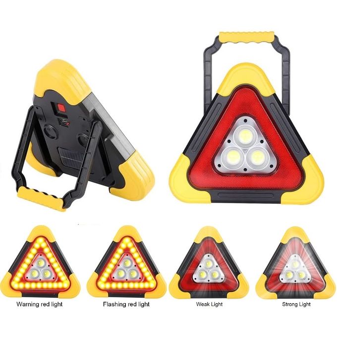 Triangle d'avertissement à énergie solaire - 5 Modes - Fonction Power Bank