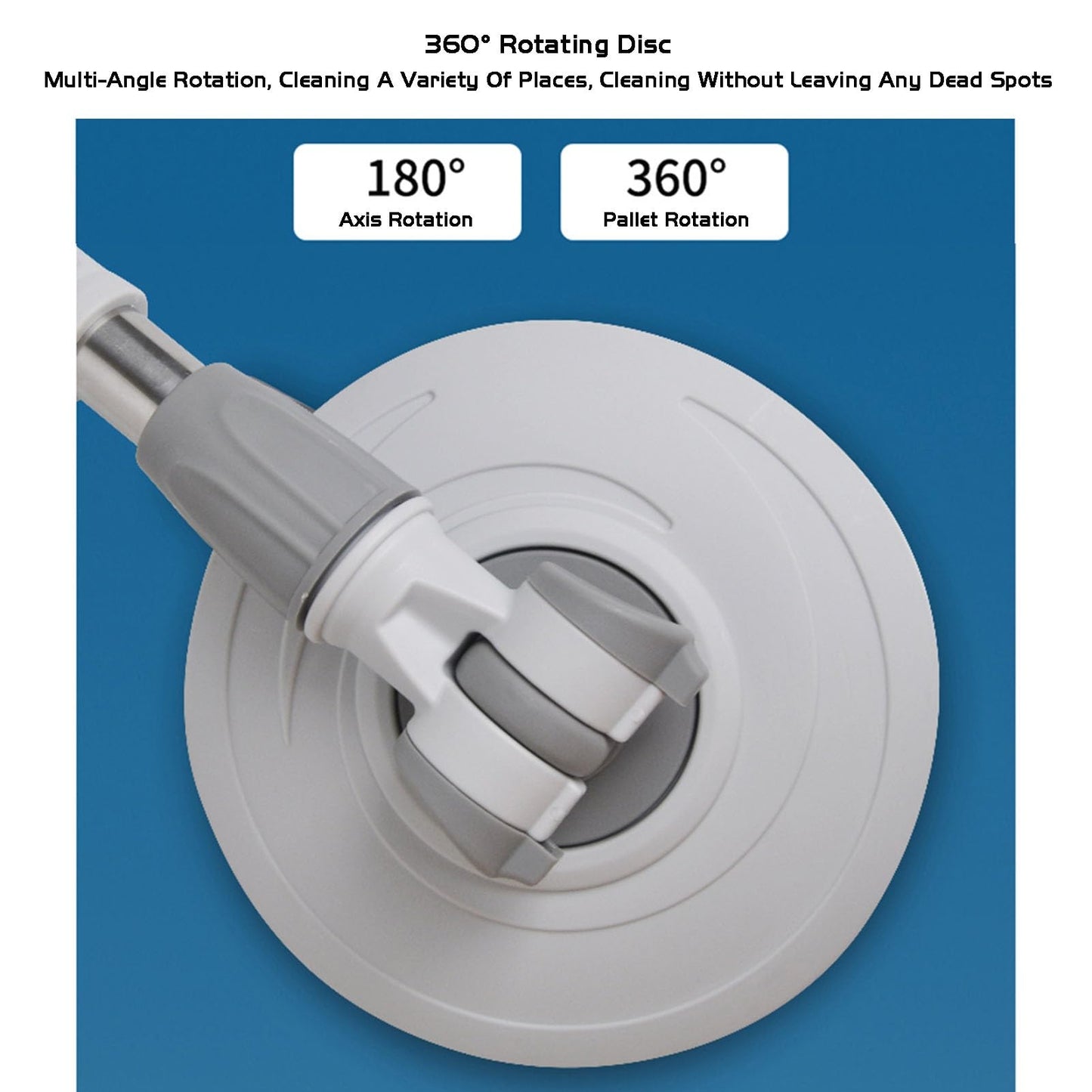 Seau Serpillière Rotatif 360° en Microfibre avec Essoreur Inox
