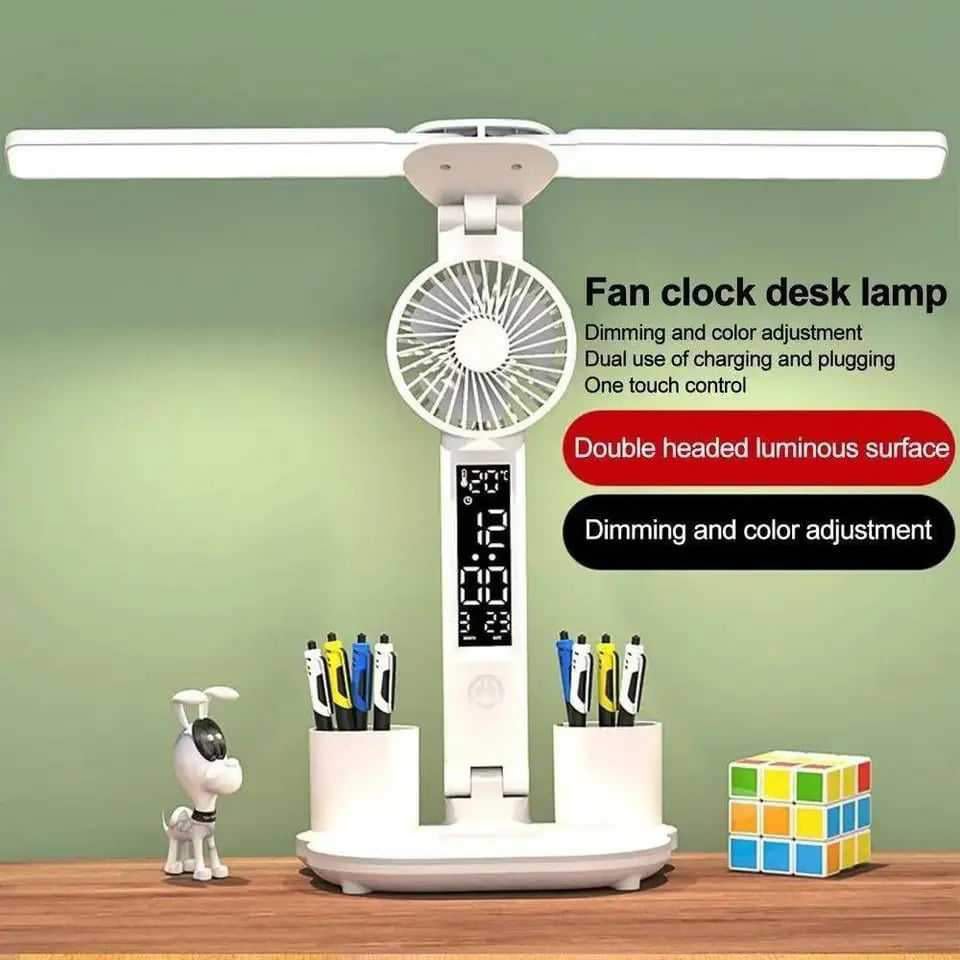 Lampe de Bureau Multifonctionnelle avec Ventilateur