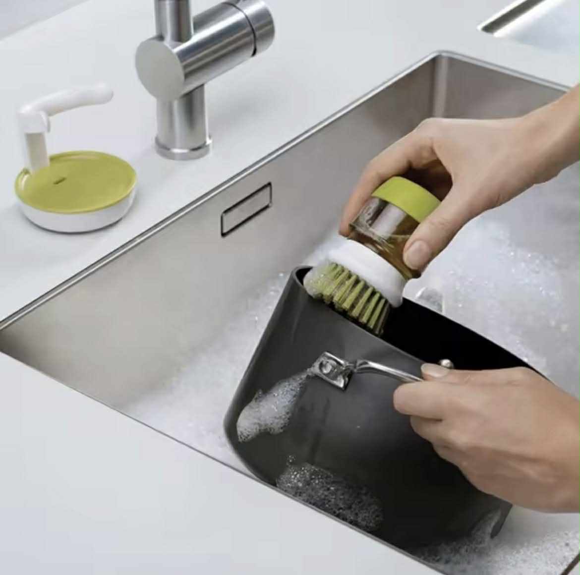 kitchen cleaning brush with holder