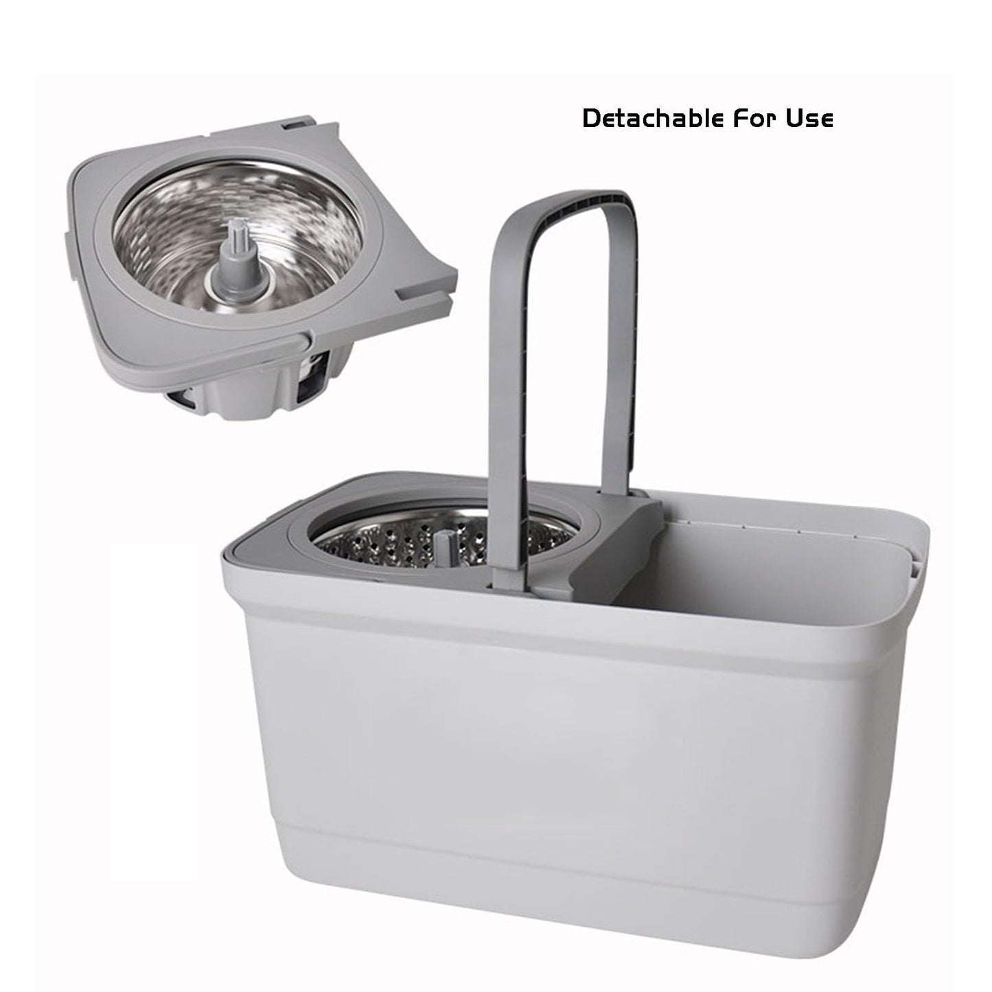 Seau Serpillière Rotatif 360° en Microfibre avec Essoreur Inox