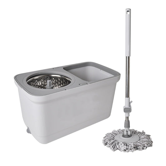 Seau Serpillière Rotatif 360° en Microfibre avec Essoreur Inox
