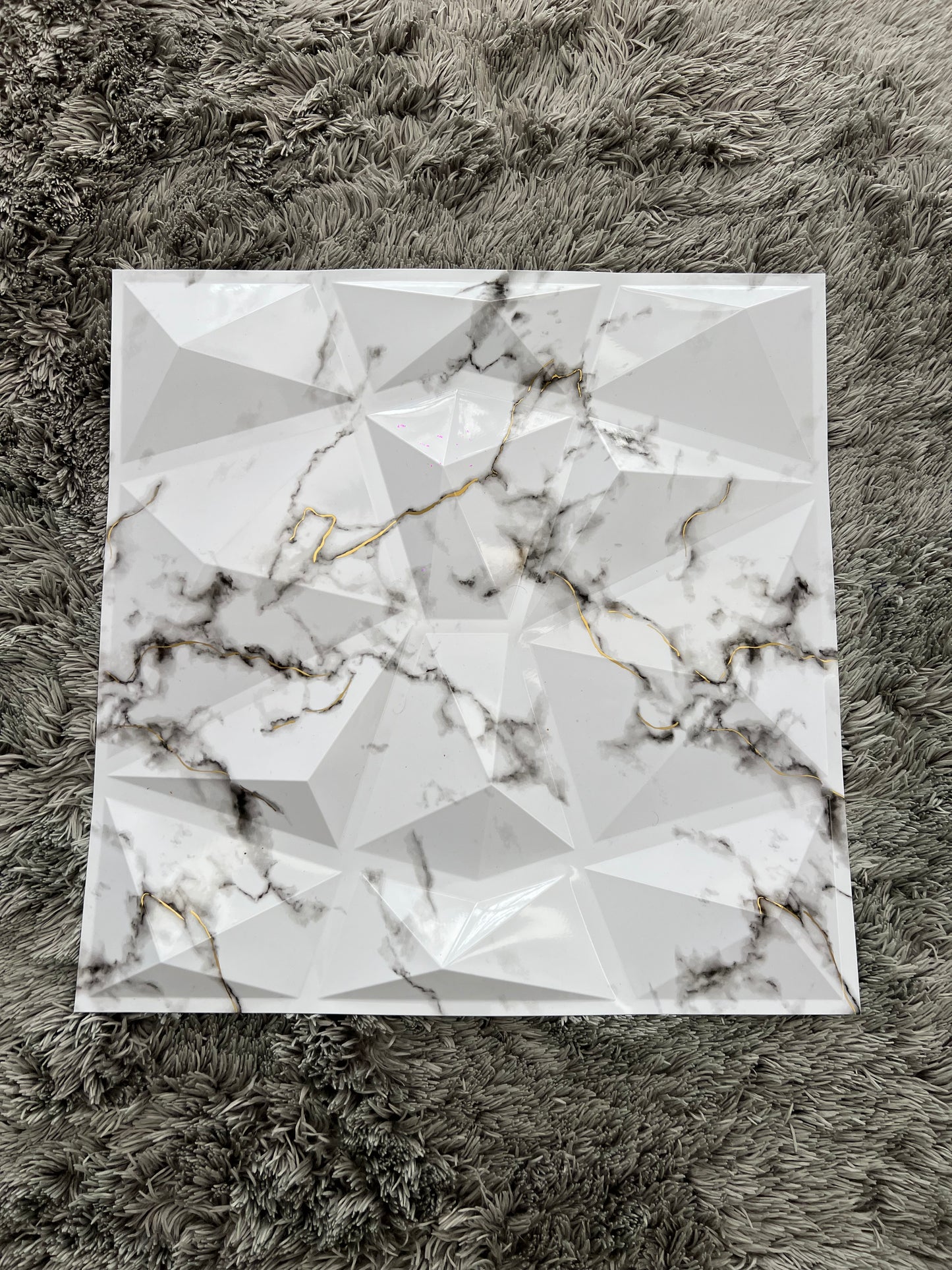 Panneau Mural 3D Effet Marbre Blanc