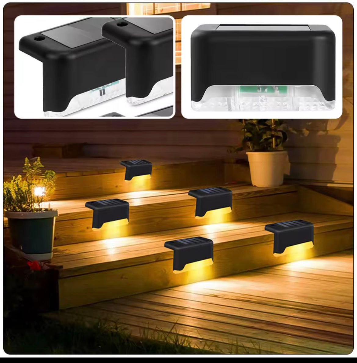 Lampe Solaire LED pour Escaliers – Éclairage Extérieur Intelligent