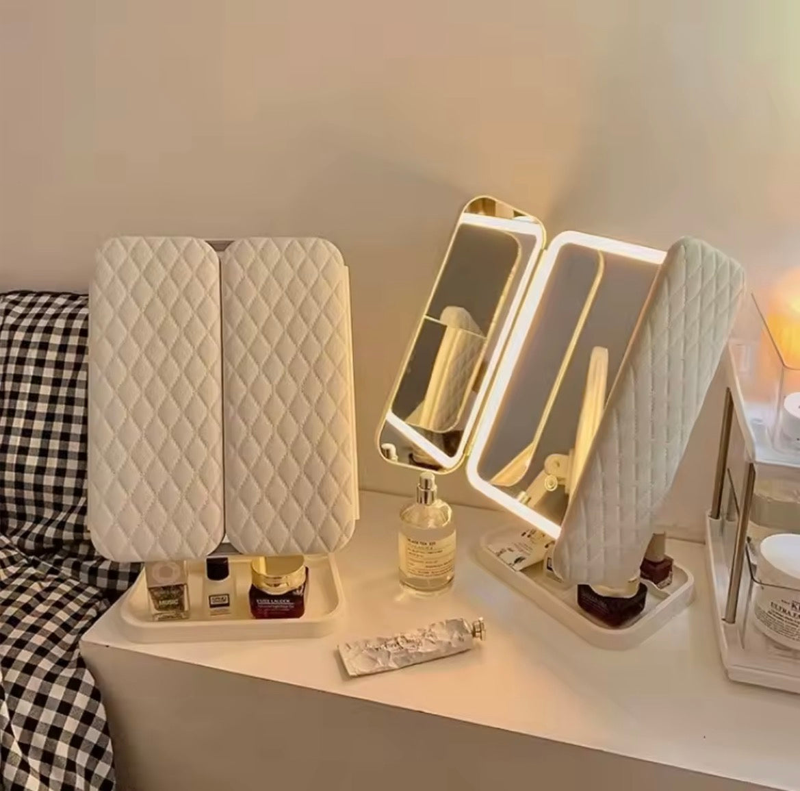 Miroir de maquillage avec led