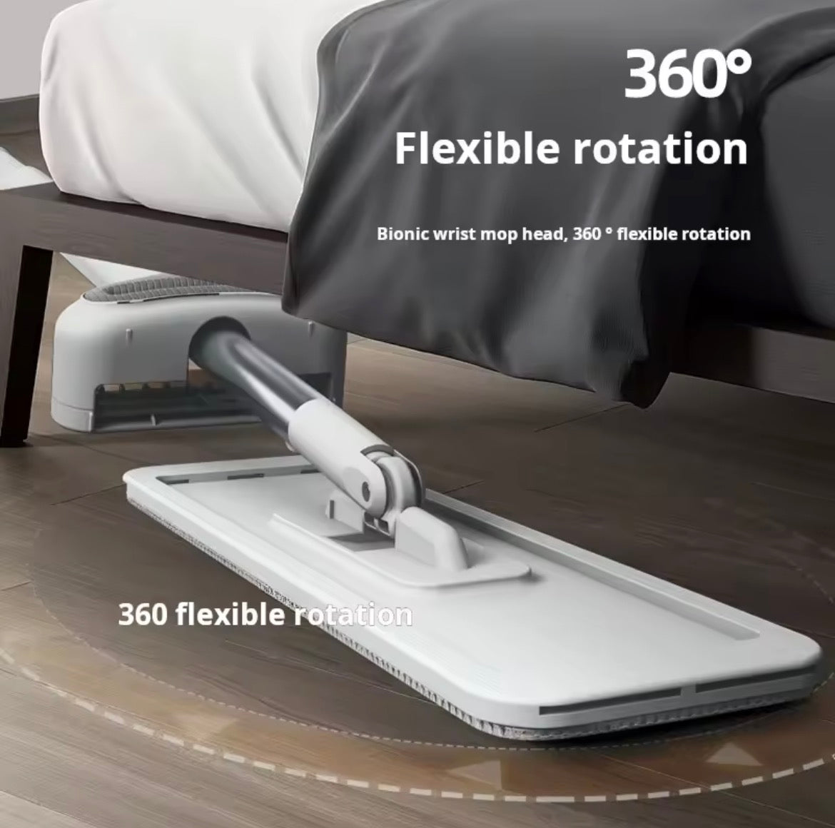 Balai Plat Auto-Essoreur 360° avec Seau Pliable