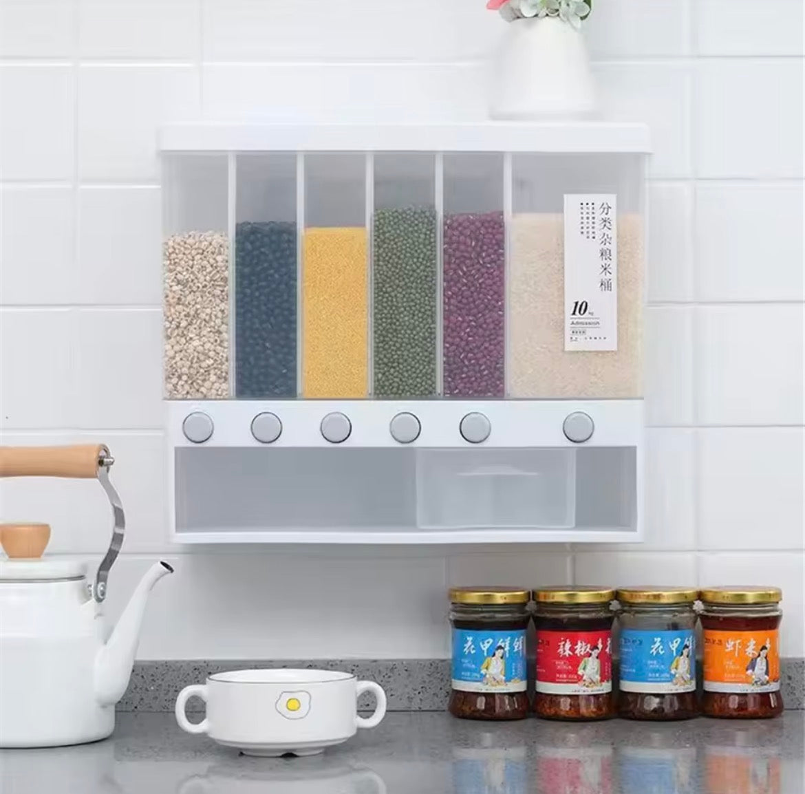 Distributeur de riz et céréales multifonction – 5 compartiments