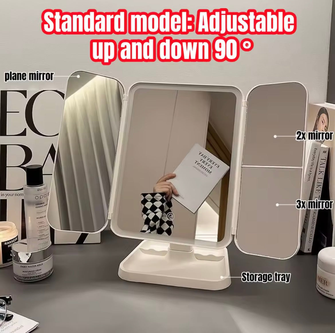 Miroir de maquillage avec led