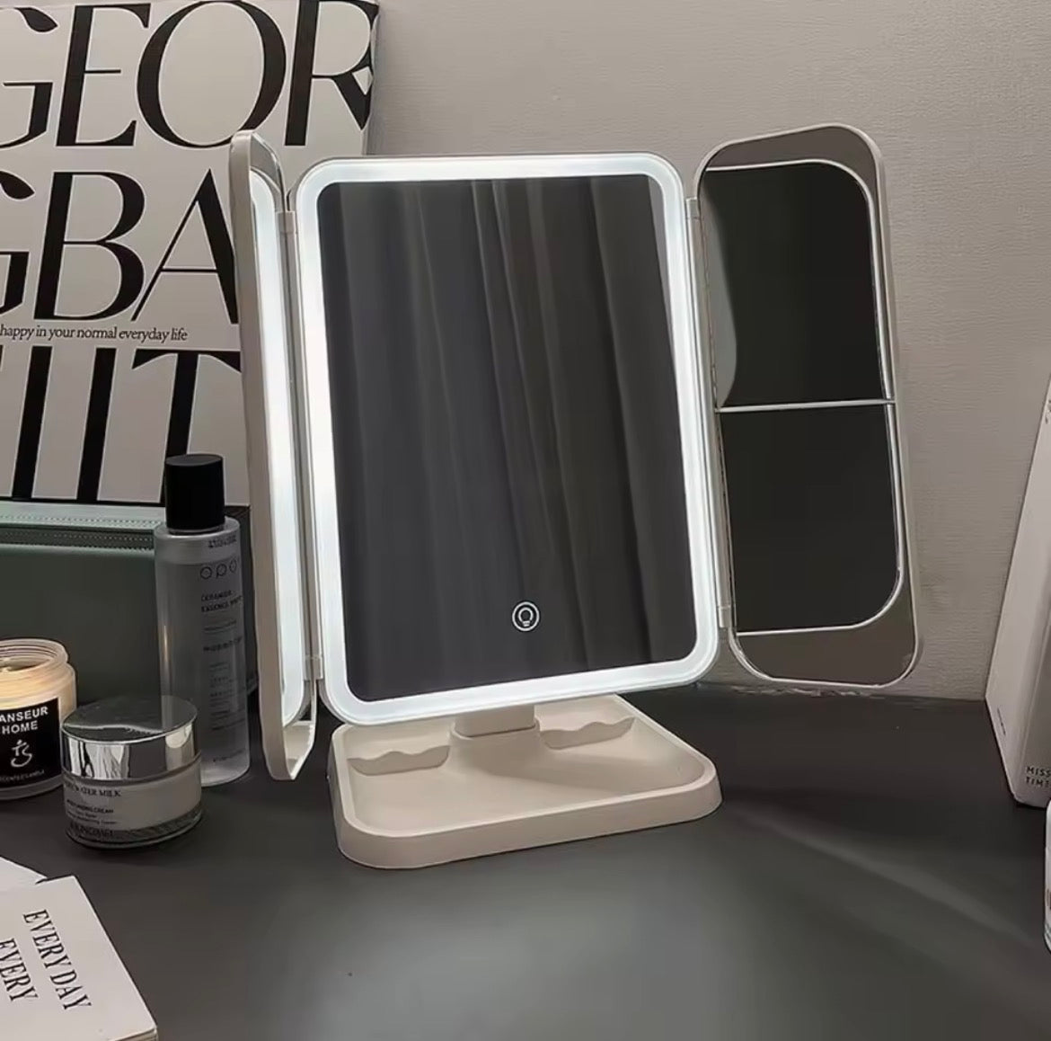 Miroir de maquillage avec led