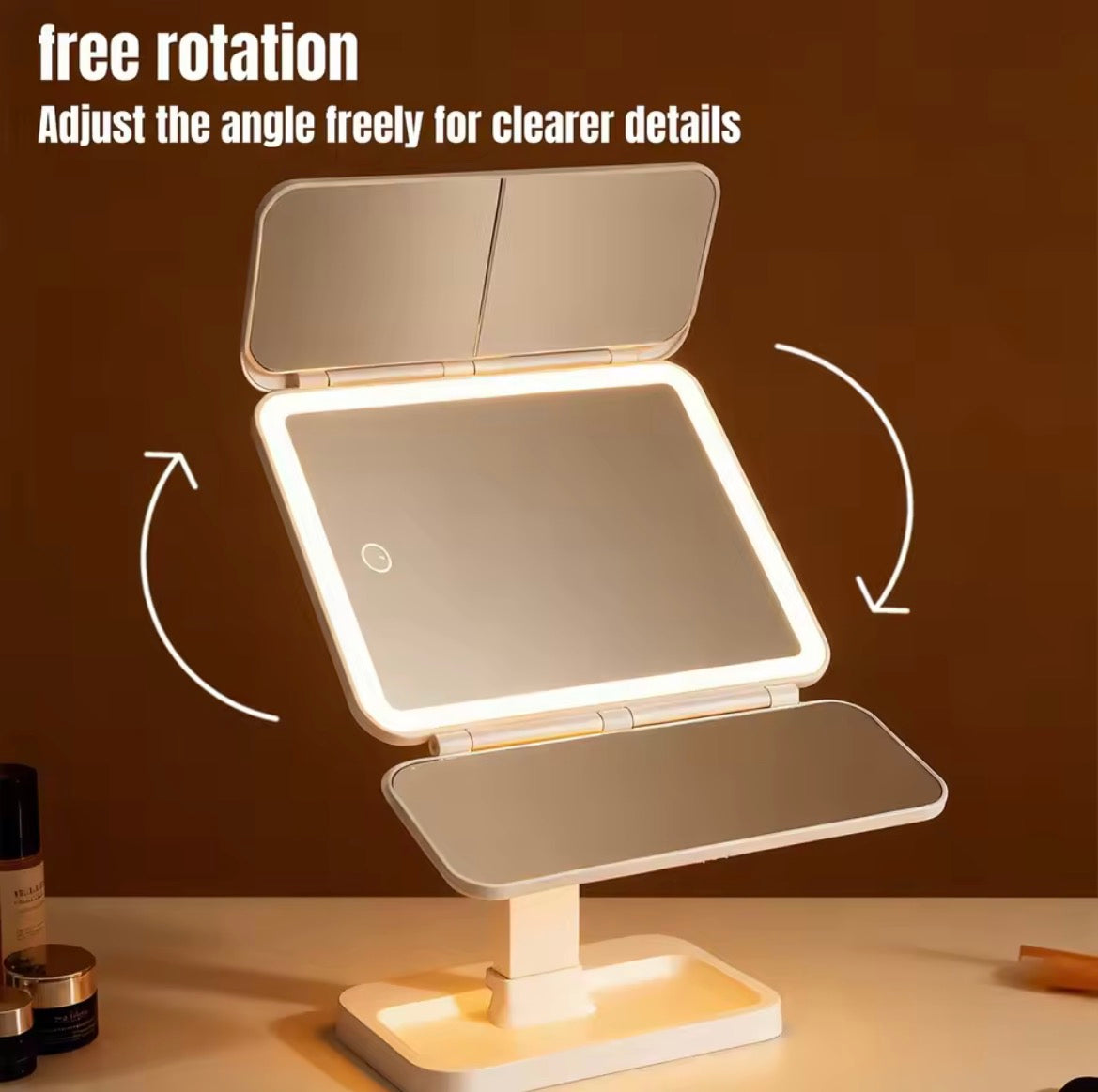 Miroir de maquillage avec led