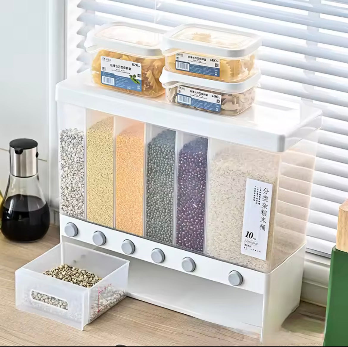 Distributeur de riz et céréales multifonction – 5 compartiments
