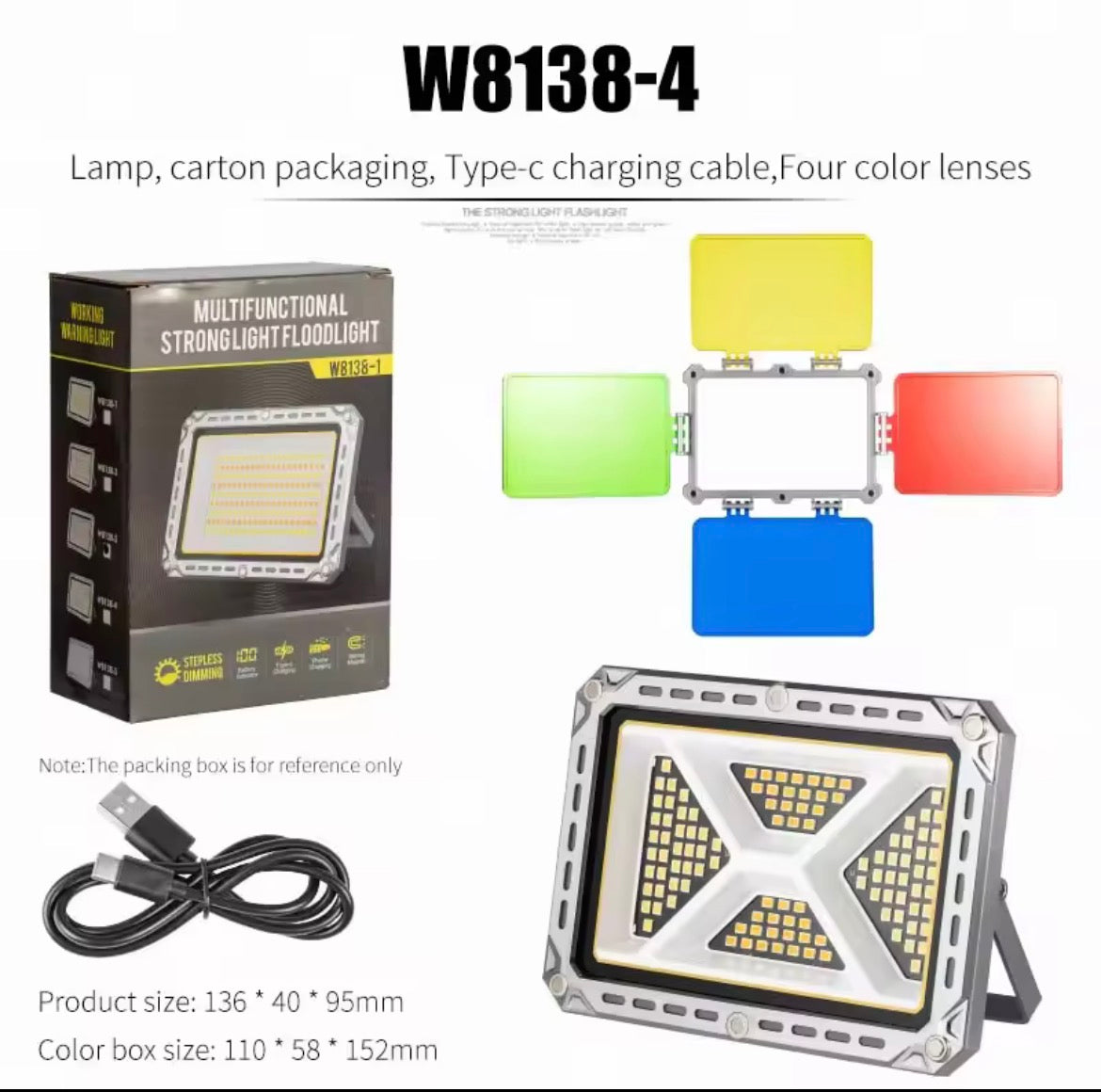 Lampe LED Professionnelle pour Photo & Vidéo avec 4 Filtres Couleur + Pied Réglable