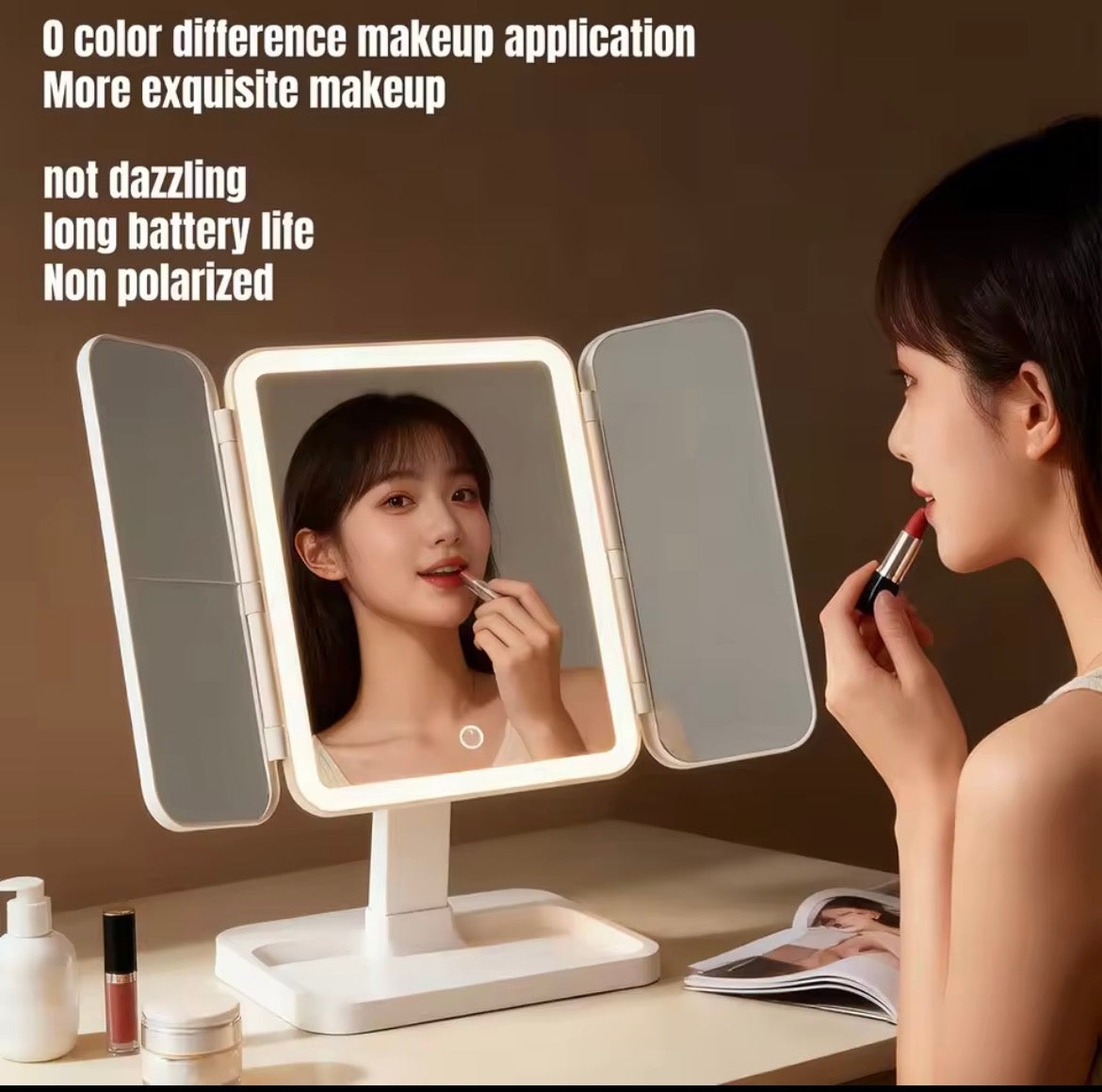 Miroir de maquillage avec led