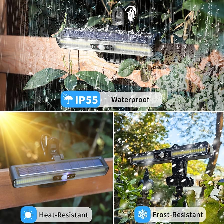 Lampe Solaire LED à Clip avec Détecteur de Mouvement